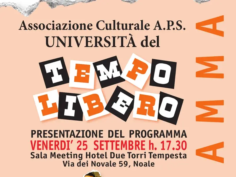 Home Copertina del programma 2026/2027 dell’Università del Tempo Libero di Noale, presentazione venerdì 25 settembre alle 17.30